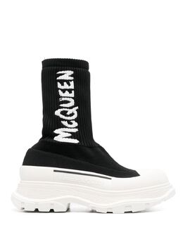 Alexander McQueen: Чёрные кроссовки Tread Slick