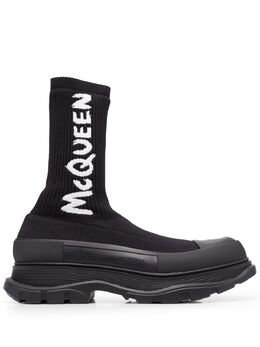 Alexander McQueen: Чёрные кроссовки Tread Slick