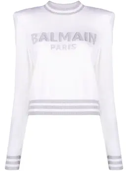 Balmain: Белый свитер