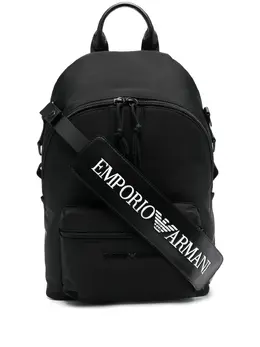 Emporio Armani: Чёрный рюкзак 