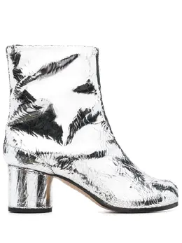 Maison Margiela: Серебристые ботинки  Tabi