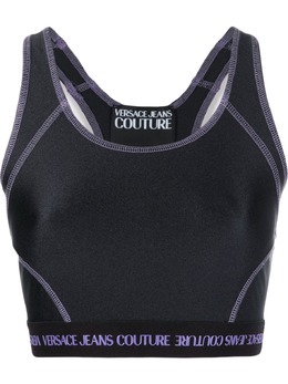 Versace Jeans Couture: Чёрный топ 