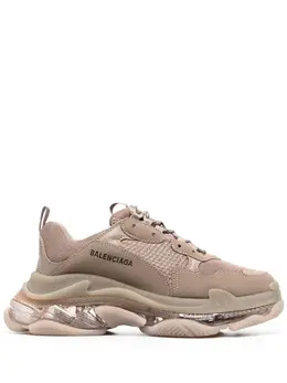 Balenciaga: Светлые кроссовки  Triple S