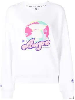 AAPE BY *A BATHING APE®: Белый свитшот 