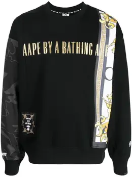 AAPE BY *A BATHING APE®: Чёрный свитшот 