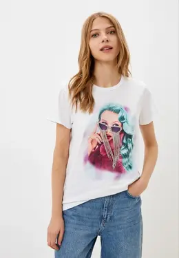 Guess Jeans: Белая футболка 