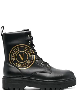 Versace Jeans Couture: Чёрные ботинки 
