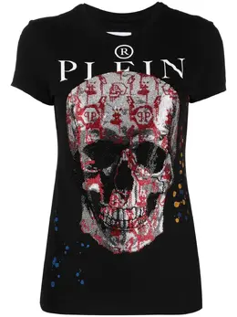 Philipp Plein: Чёрная футболка Skull