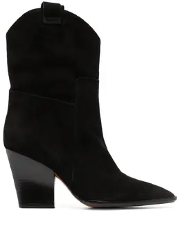 Santoni: Чёрные ботинки 