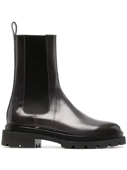 Santoni: Тёмные ботинки 