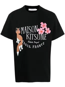 Maison Kitsuné: Чёрная футболка