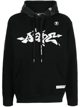 AAPE BY *A BATHING APE®: Чёрная толстовка 