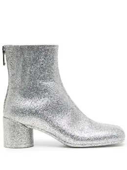 MM6 Maison Margiela: Серебристые ботинки 