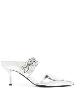 Alexander McQueen: Серебристые сабо 