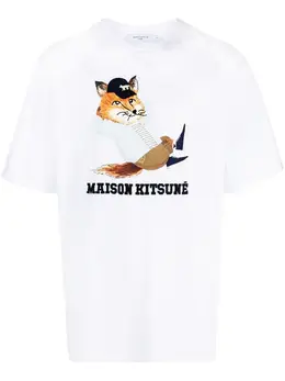 Maison Kitsuné: Футболка с принтом