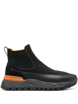 Santoni: Чёрные ботинки 