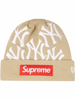 Supreme: Бежевая шапка  Box Logo