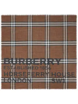 Burberry: Шарф Horseferry с принтом