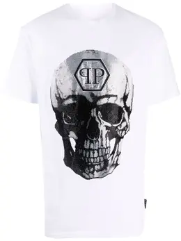 Philipp Plein: Белая футболка Skull