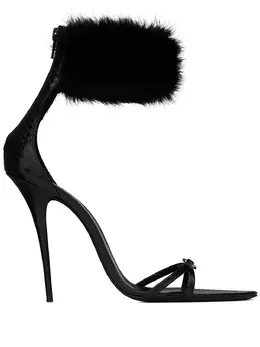Saint Laurent: Чёрные сандалии 