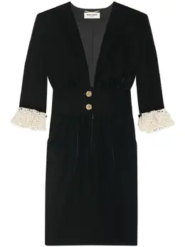 Saint Laurent: Кружевное платье 