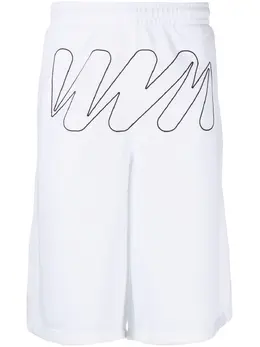 Off-White: Шорты  Diagonal в сетку