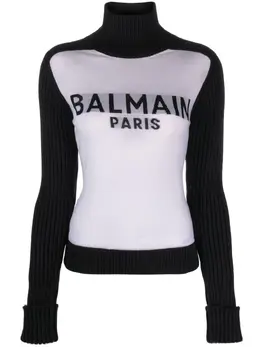 Balmain: Чёрный свитер 