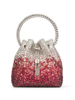 Jimmy Choo: Серебристая сумка  Bon Bon