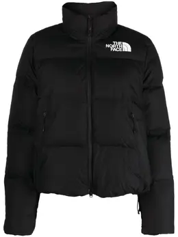 The North Face: Чёрная куртка  Nuptse