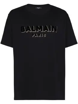 Balmain: Чёрная футболка