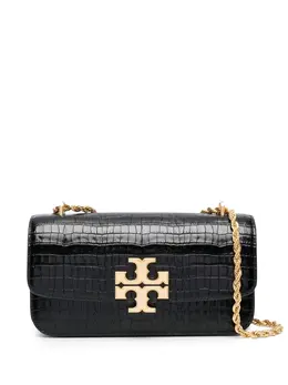 Tory Burch: Чёрная сумка через плечо Double T