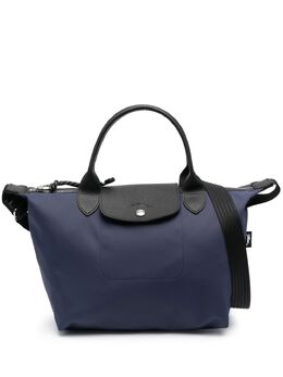 Longchamp: Синяя сумка-шоппер  Le Pliage