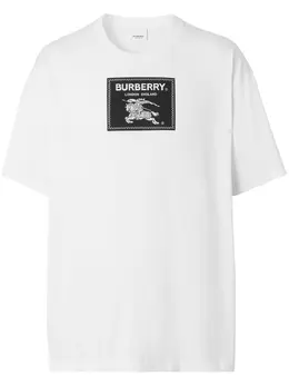 Burberry: Белая футболка 