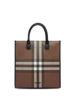 Burberry: Коричневая сумка-шоппер 