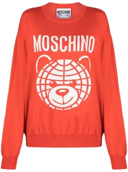 Moschino: Трикотажный свитер Teddy Bear