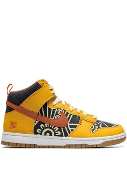 Nike: Жёлтые кроссовки  Dunk High
