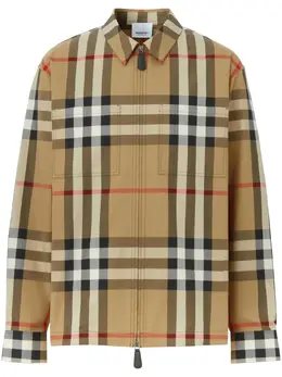 Burberry: Бежевая куртка Vintage Check