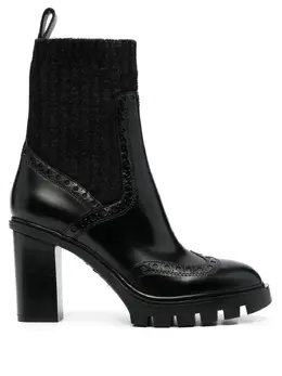 Santoni: Чёрные ботинки 