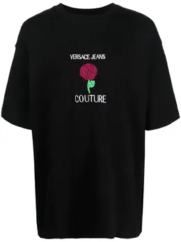 Versace Jeans Couture: Футболка с растительным принтом 