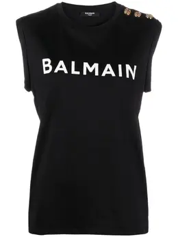 Balmain: Топ с принтом