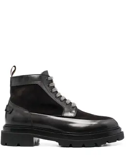 Santoni: Чёрные ботинки 