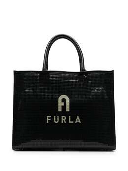 Furla: Чёрная сумка-шоппер 