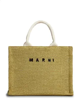 Marni: Зелёная сумка-шоппер 