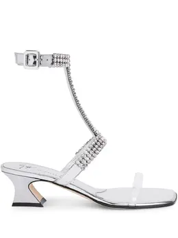 Giuseppe Zanotti: Серебристые сандалии 