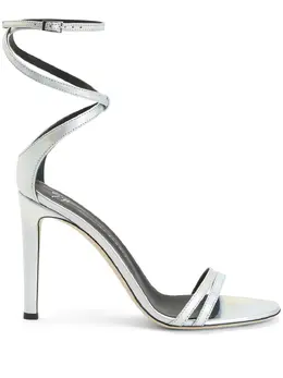 Giuseppe Zanotti: Серебристые сандалии  Catia