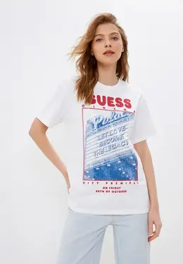 Guess Jeans: Белая футболка