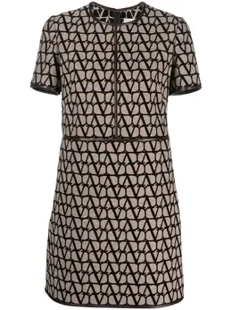 Valentino: Бежевое платье 