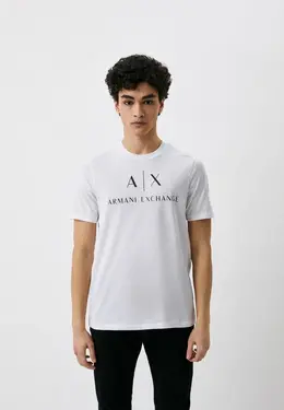 Armani Exchange: Белая футболка 