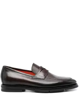 Santoni: Бордовые туфли 