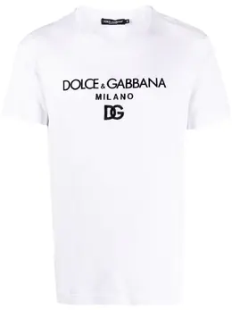 Dolce & Gabbana: Белая футболка  DG